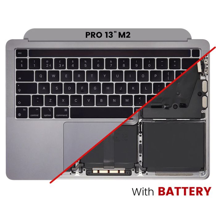 Top Case mit Akku und Tastatur (ISO UK) für MacBook Pro 13" A2338 (Space Grau)