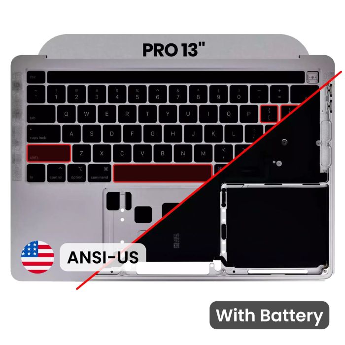 Top Case mit Akku und Tastatur (ANSI US) für MacBook Pro 13" A2289 (2020)