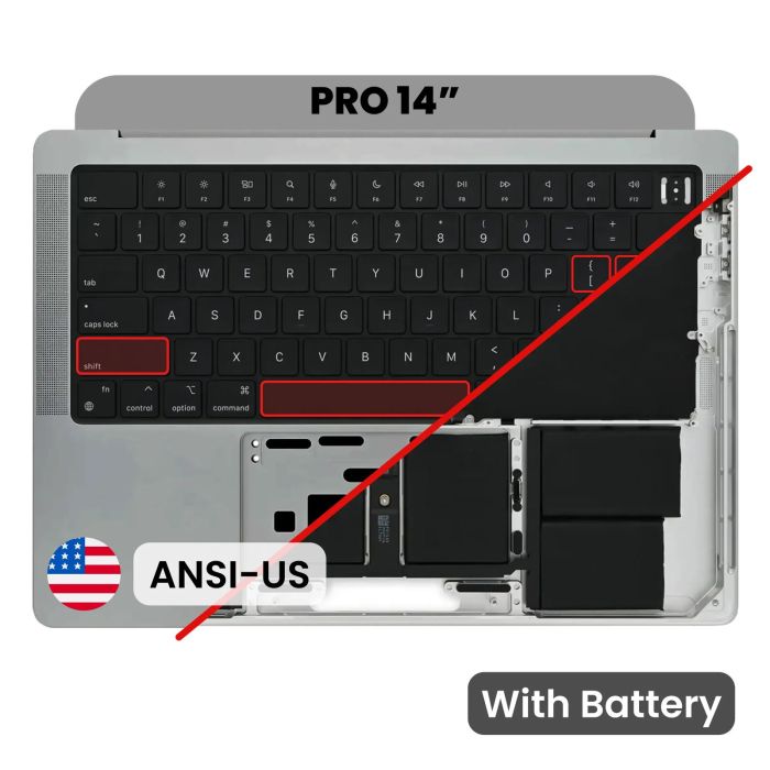 Top Case mit Akku und Tastatur (ISO German) für MacBook Pro 14" A2442 (2021)