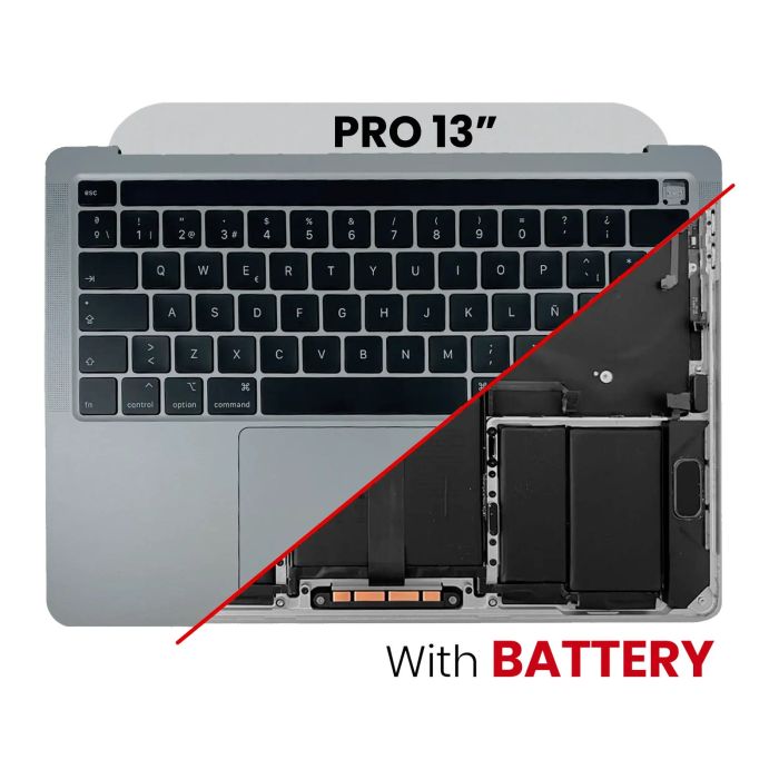 Top Case mit Akku und Tastatur (ISO UK) für MacBook Pro 13" A2251 (Space Grau)