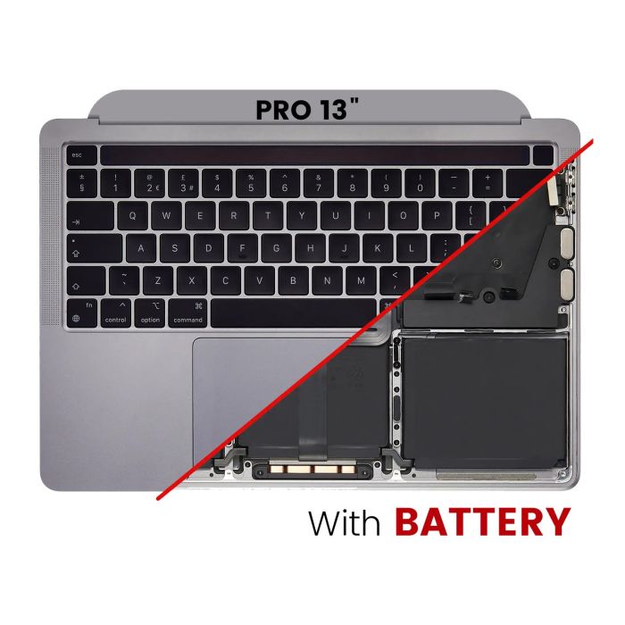 Top Case mit Akku und Tastatur (ISO UK) für MacBook Pro 13" A2338 (2020) Nr.2