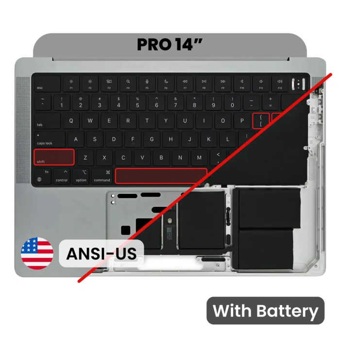 Top Case mit Akku und Tastatur (ANSI US) für MacBook Pro 14" A2442 (2021) (2023)