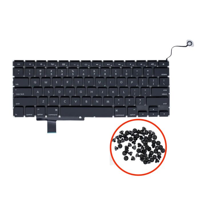 Tastatur + Hintergrundbeleuchtung + Schraube (US) für MacBook Pro 17" A1297