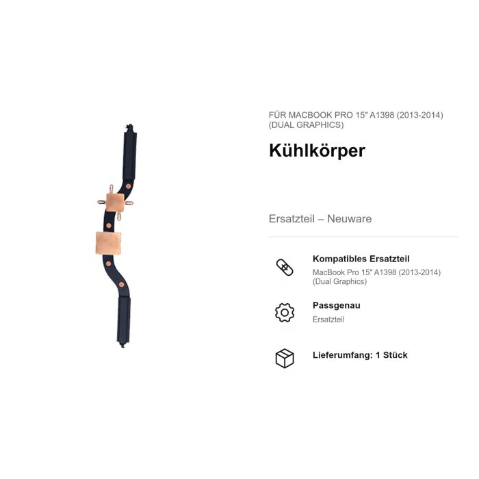 Kühlkörper für MacBook Pro 15" A1398 (2013-2014) (Dual Graphics)