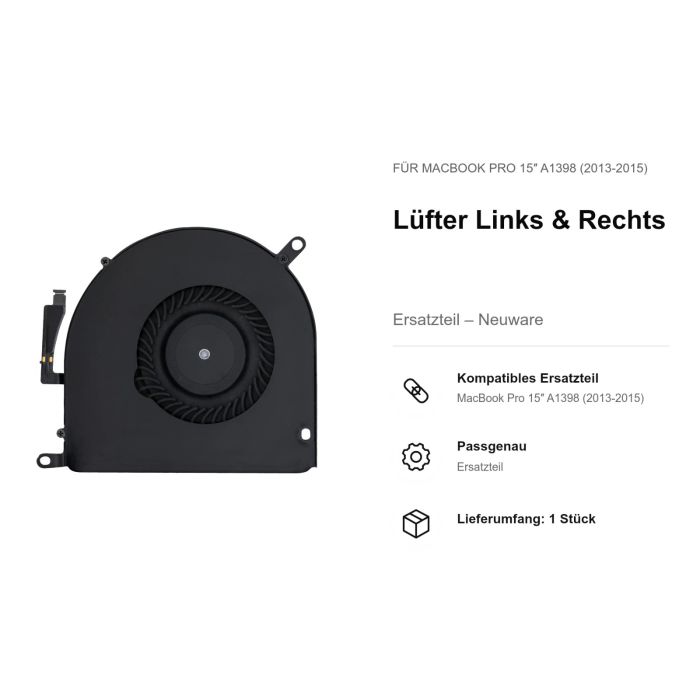 Lüfter Links & Rechts für MacBook Pro 15" A1398 (2013-2015)