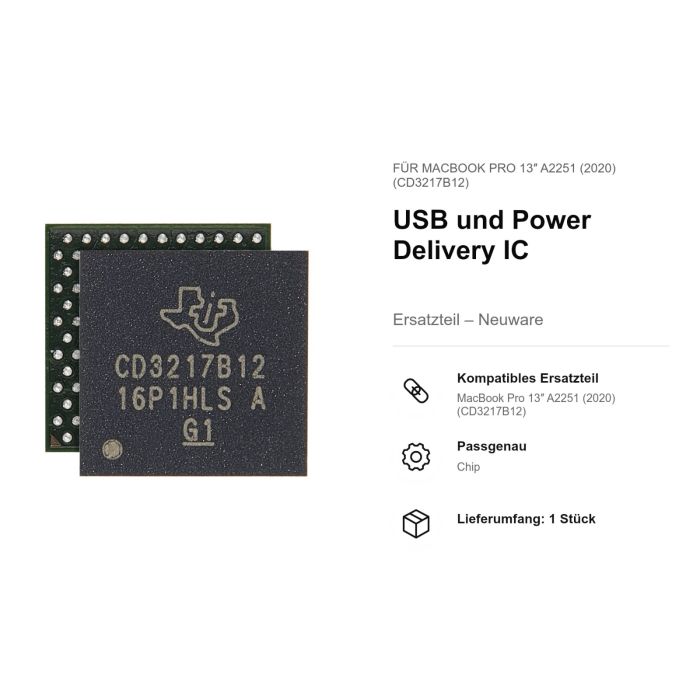 USB und Power Delivery IC für MacBook Pro 13" A2251 (2020) (CD3217B12)