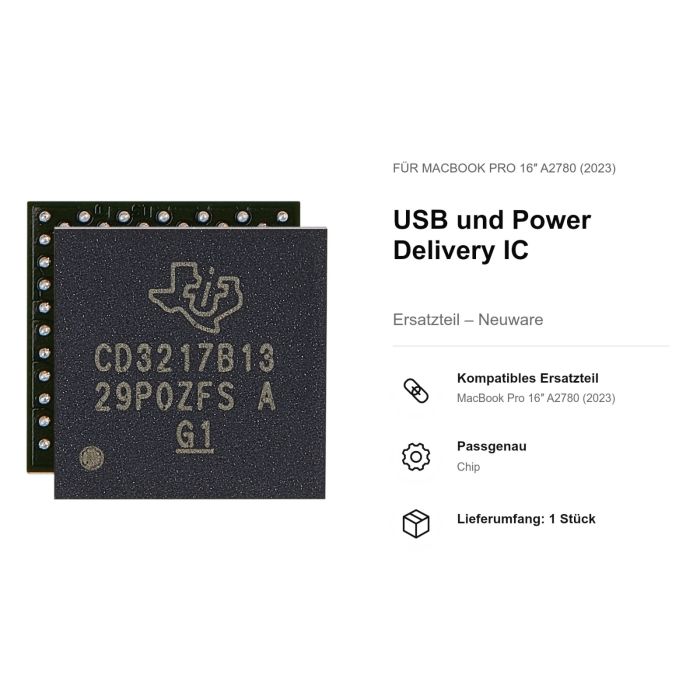 USB und Power Delivery IC für MacBook Pro 16" A2780 (2023)