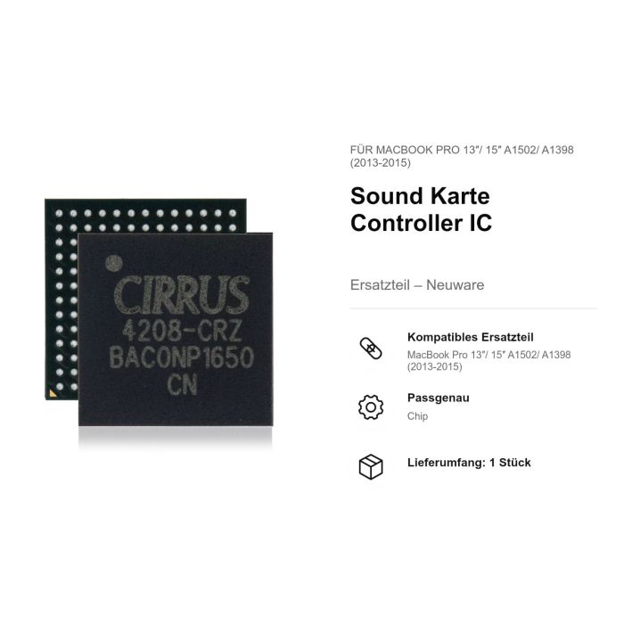 Sound Karte Controller IC für MacBook Pro 13"/ 15" A1502/ A1398 (2013-2015)