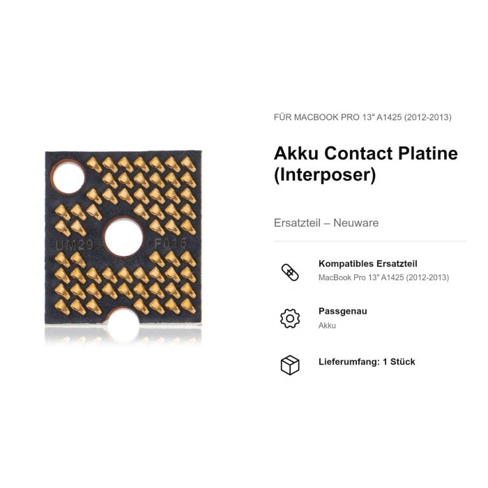 Akku Contact Platine (Interposer) für MacBook Pro 13" A1425 (2012-2013)