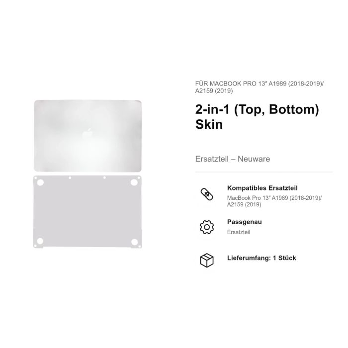 2-in-1 (Top, Bottom) Skin für MacBook Pro 13" A1989 (2018-2019)/ A2159 (2019)