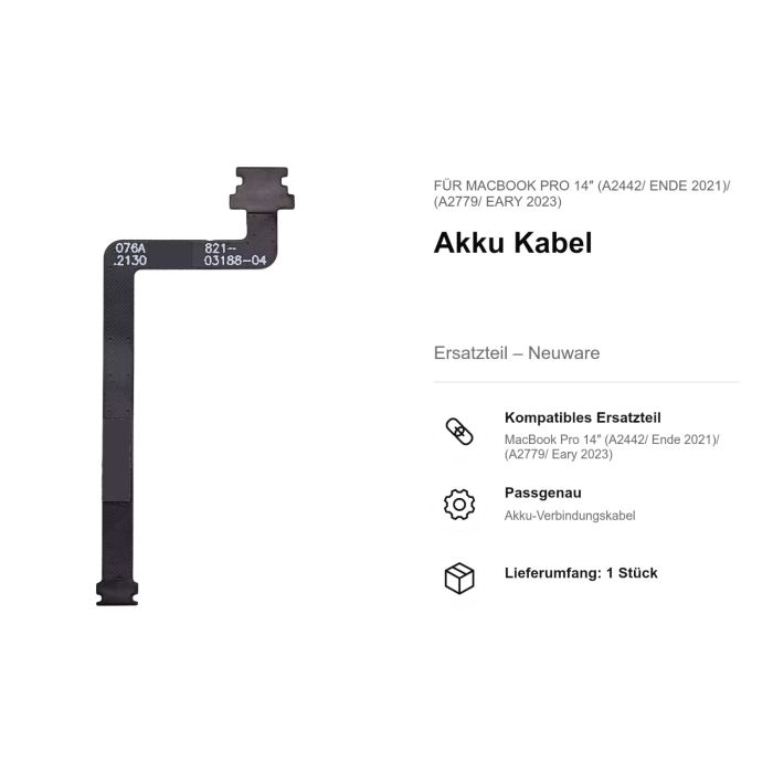 Akku Kabel für MacBook Pro 14" (A2442/ Ende 2021)/ (A2779/ Eary 2023)