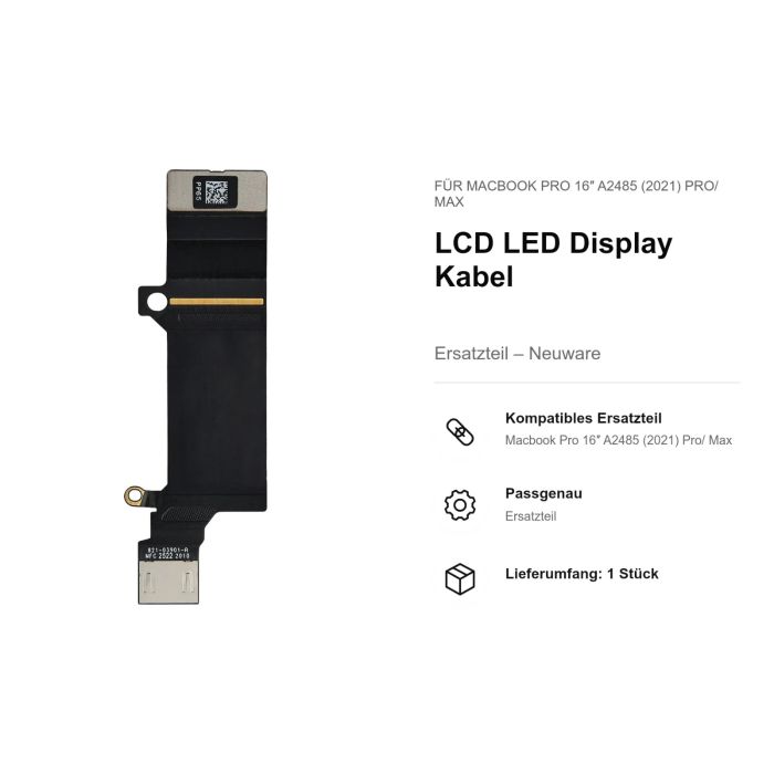 LCD LED Display Kabel für Macbook Pro 16" A2485 (2021) Pro/ Max
