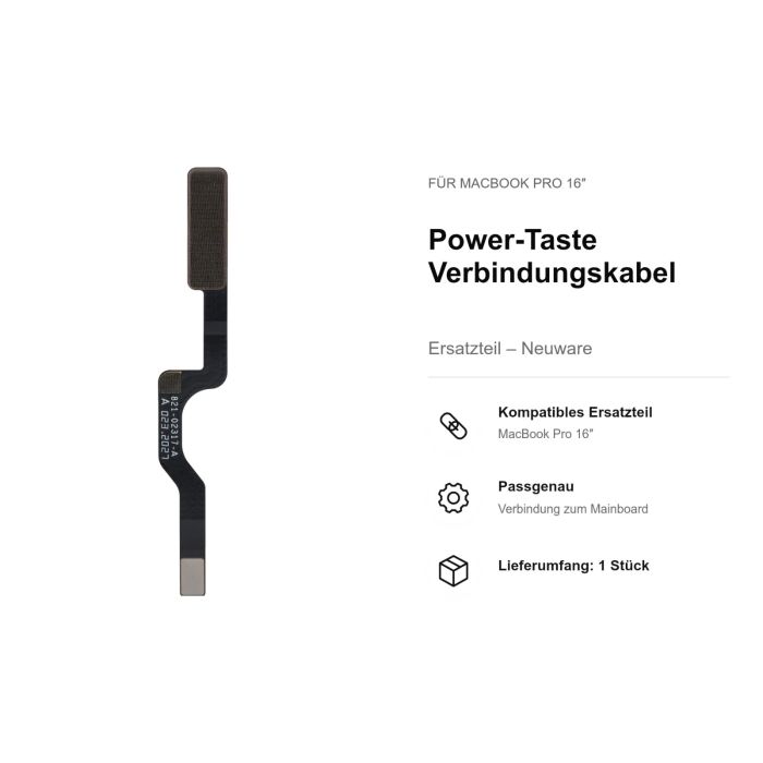 Power-Taste Connecting Kabel (Connected To Mainboard) für MacBook Pro 16"