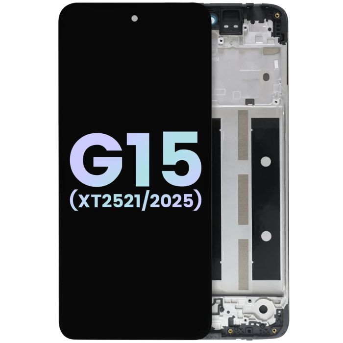 LCD Display mit Rahmen für Moto G15 (XT2521/2025) (Original) (All Colors)