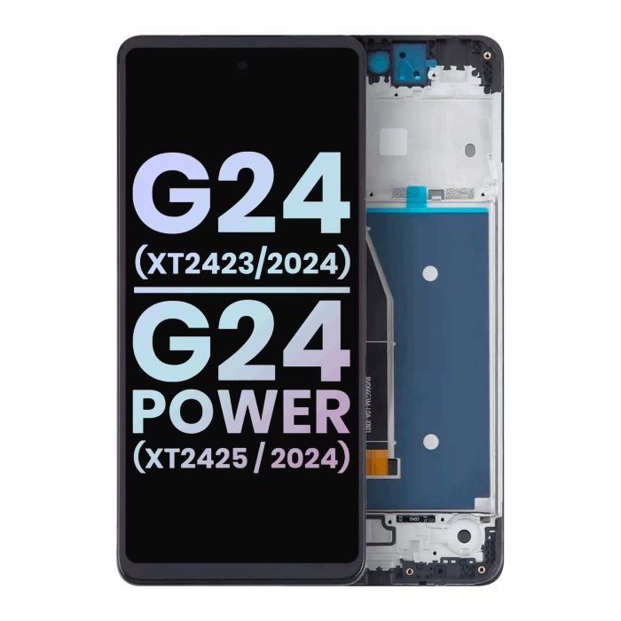 LCD Display mit Rahmen für Moto G24 (XT2423/ 2024)/ G24 Power (XT2425-1/ 2024)