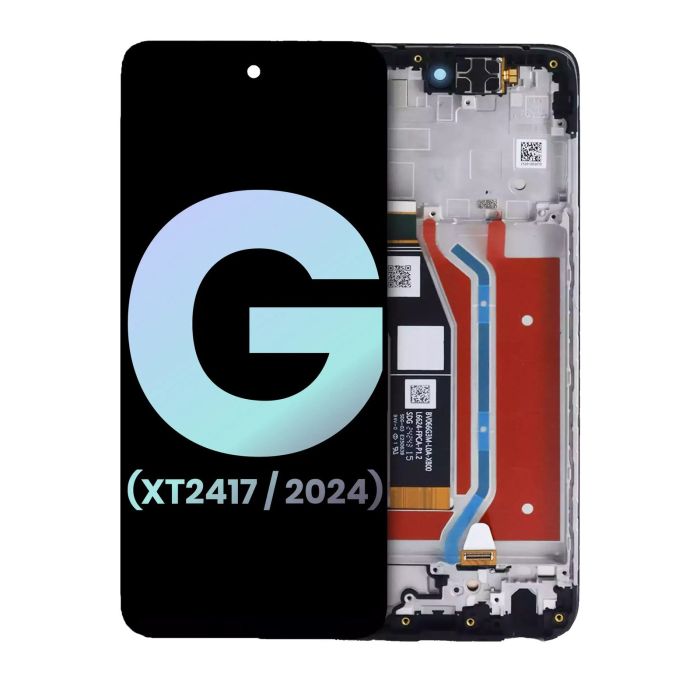 LCD Display mit Rahmen für Moto G 5G (XT2417/ 2024) (Original) (Salbeigrün)