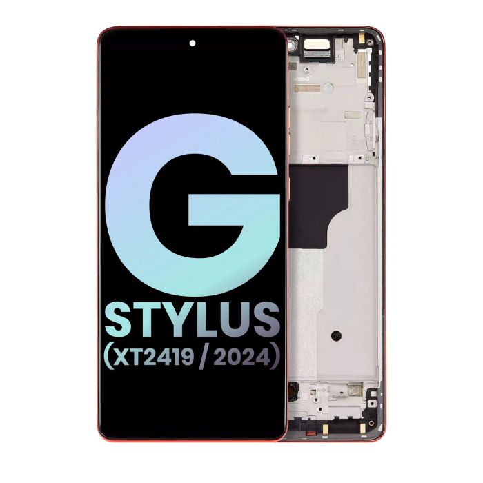 OLED Display mit Rahmen für Moto G Stylus 5G (Original) (Scarlet Wave)