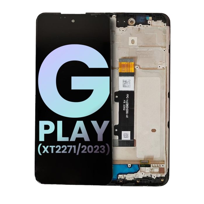 LCD Display mit Rahmen für Moto G Play (XT2271/ 2023) (Original) (Deep Indigo)