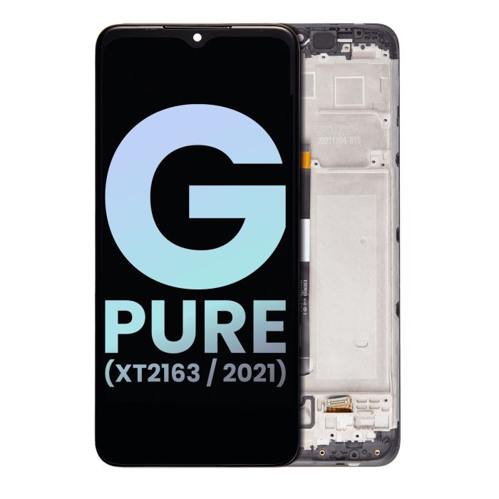 LCD Display mit Rahmen für Moto G Pure (XT2163/ 2021) (Original) (All Colors)