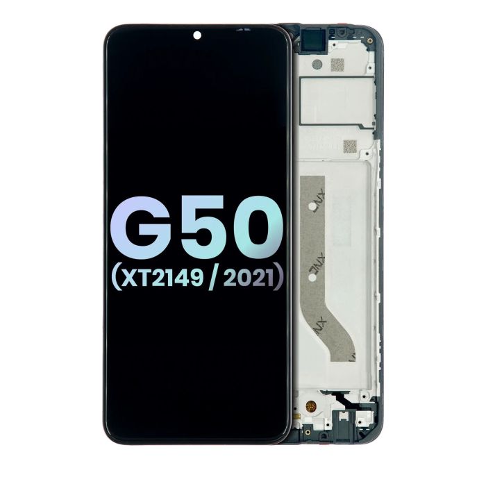 LCD Display mit Rahmen für Moto G50 5G (XT2149/ 2021) (Original) (All Colors)