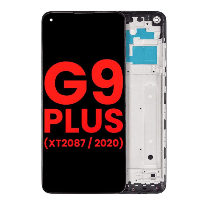 LCD Display mit Rahmen für Moto G9 Plus (XT2087/ 2020) (All Colors)