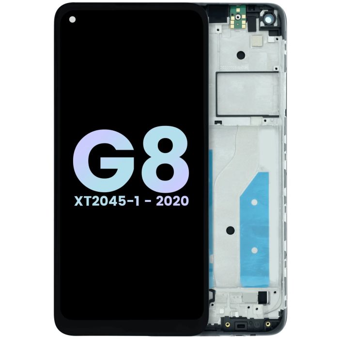 LCD Display mit Rahmen für Moto G8 XT2045 (Original) (All colors)