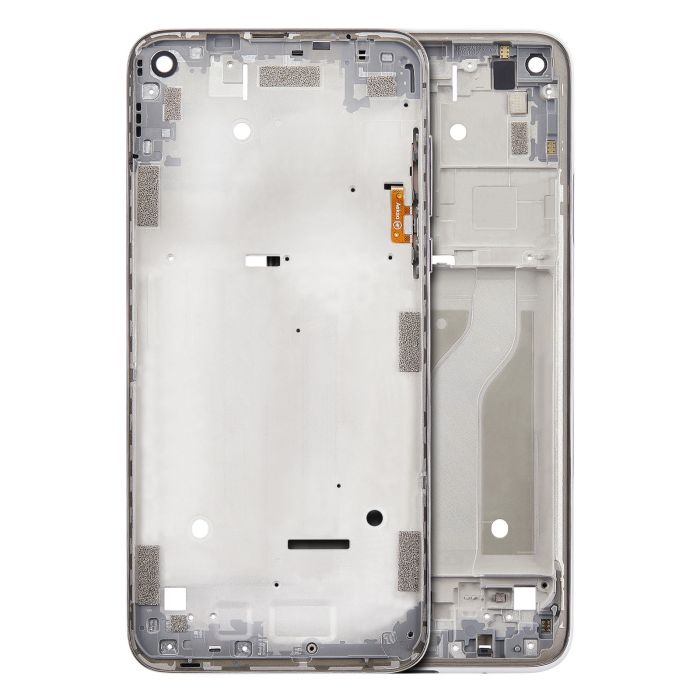 Mittelrahmen (mit Hardware-Taste) für Moto G Fast (XT2045-3/ 2020) (Pearl White)
