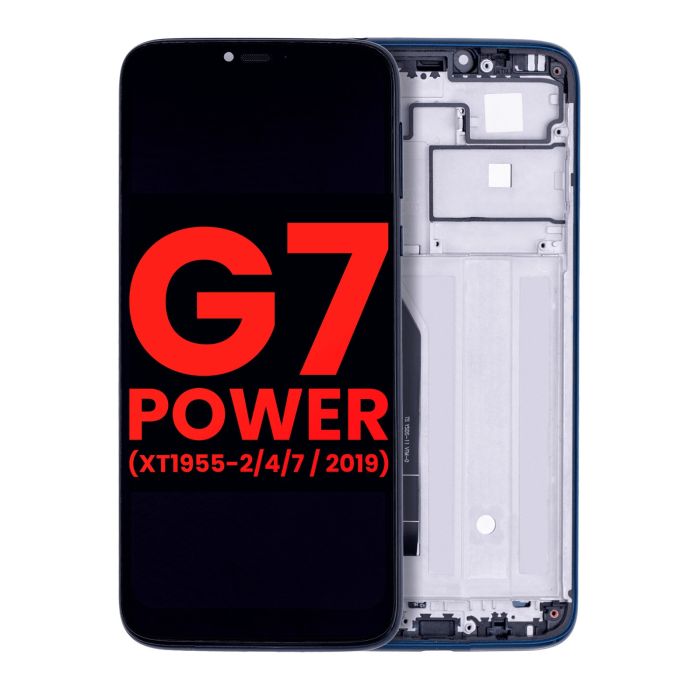 LCD Display mit Rahmen für Moto G7 Power (XT1955-2/4/7/ 2019) (154MM)