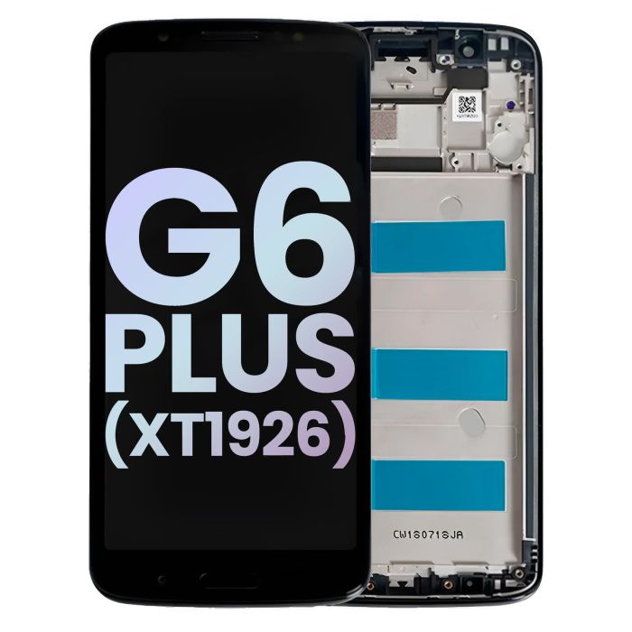 LCD Display mit Rahmen für Moto G6 Plus (XT1926/ 2018) (Original) (Schwarz)
