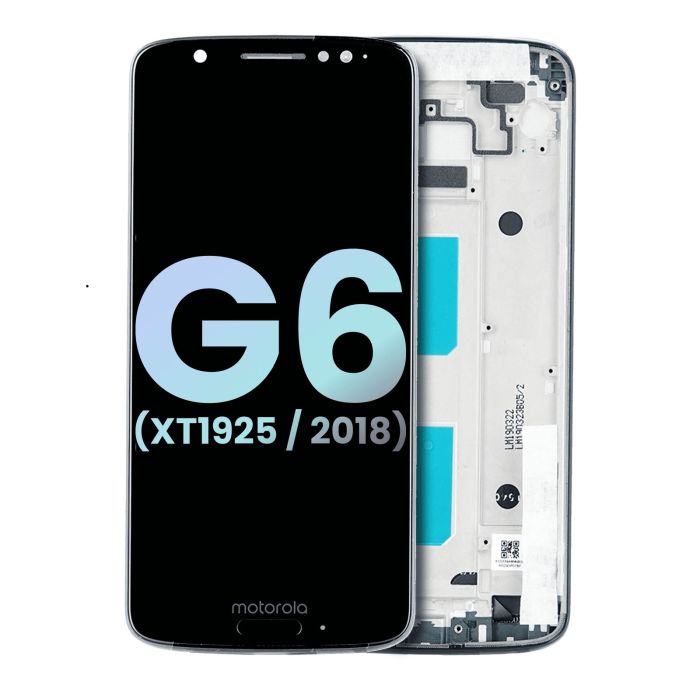 LCD Display mit Rahmen für Moto G6 (XT1925/ 2018) (Original) (Deep Indigo)