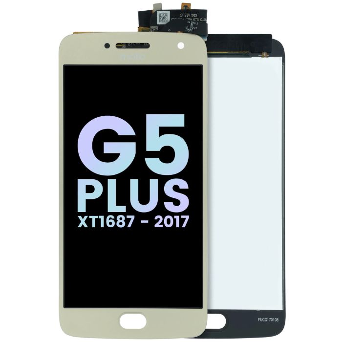 LCD Display ohne Rahmen für Moto G5 Plus (XT1687/ 2017) (Original) (Gold)