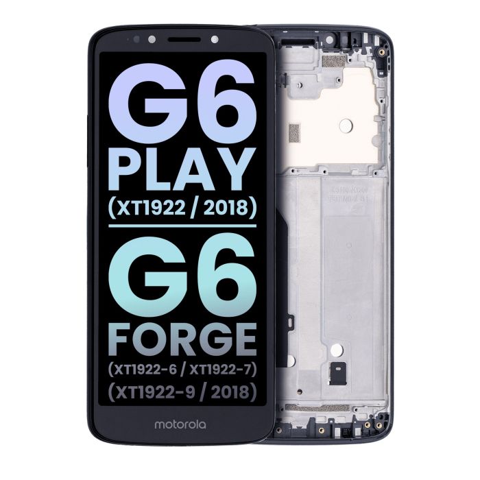 LCD Display mit Rahmen für Moto G6 Play (US Version) (Original) (Deep Indigo)