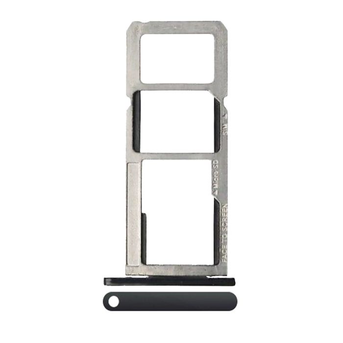 SIM-Kartenschacht Dual für Moto G6 Play/ G6 Forge (XT1922/ 2018) (Schwarz)
