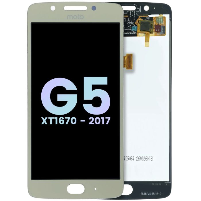 LCD Display ohne Rahmen für Moto G5 (XT1670/ 2017) (Genuine) (Gold)
