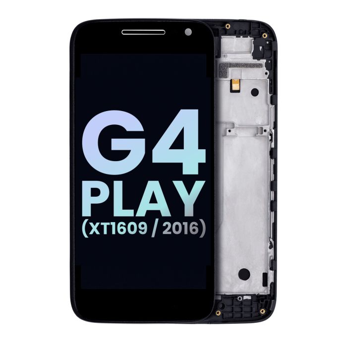 LCD Display mit Rahmen für Moto G4 Play (XT1609/ 2016) (Original) (Schwarz)