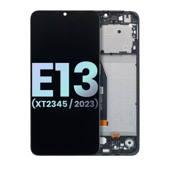 LCD Display mit Rahmen für Moto E13 (XT2345/ 2023) (Original) (All Colors)
