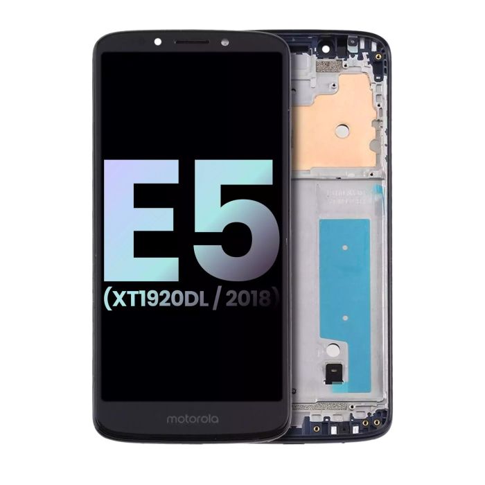 LCD Display mit Rahmen für Moto E5 (XT1920DL/ 2018) (Original) (Blitz Gray)