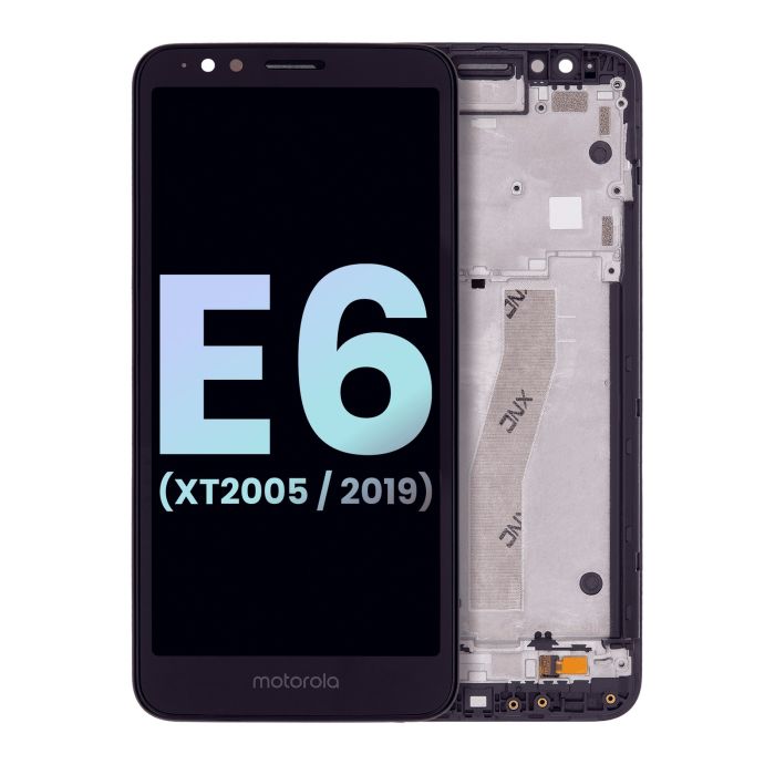 LCD Display mit Rahmen für Moto E6 (XT2005/ 2019) (Original) (All Colors)