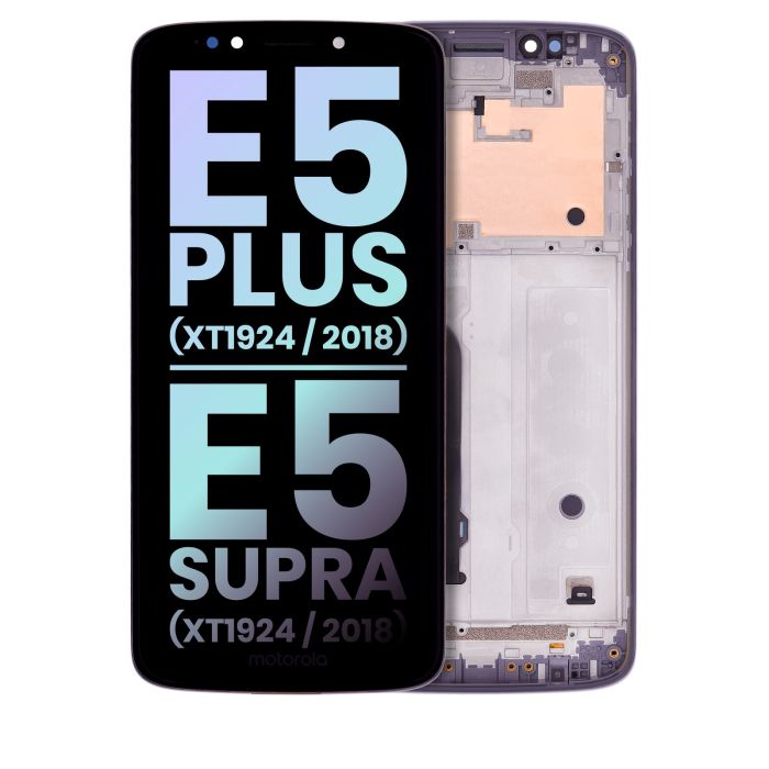 LCD Display mit Rahmen für Moto E5 Plus (159MM) (US Version) (Original) (Grau)