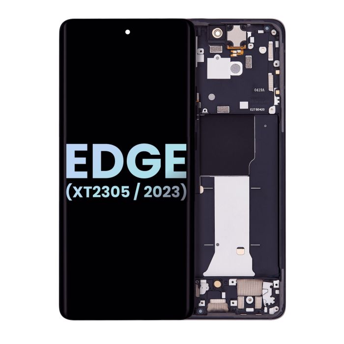 LCD Display mit Rahmen für Moto Edge (XT2305/ 2023) (Original) (Eclipse Black)