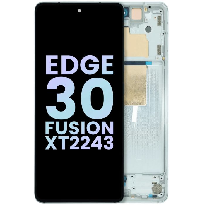 OLED Display mit Rahmen für Edge 30 Fusion XT2243 (Original) (Weiß)