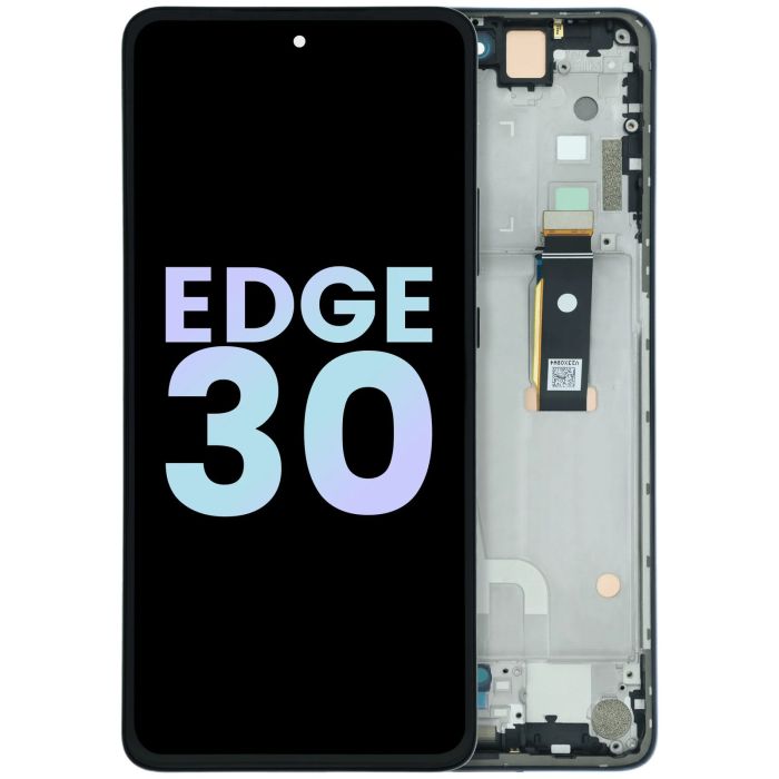 OLED Display Einheit mit Rahmen für Motorola Edge 30 XT2203 (Original) (Grau)
