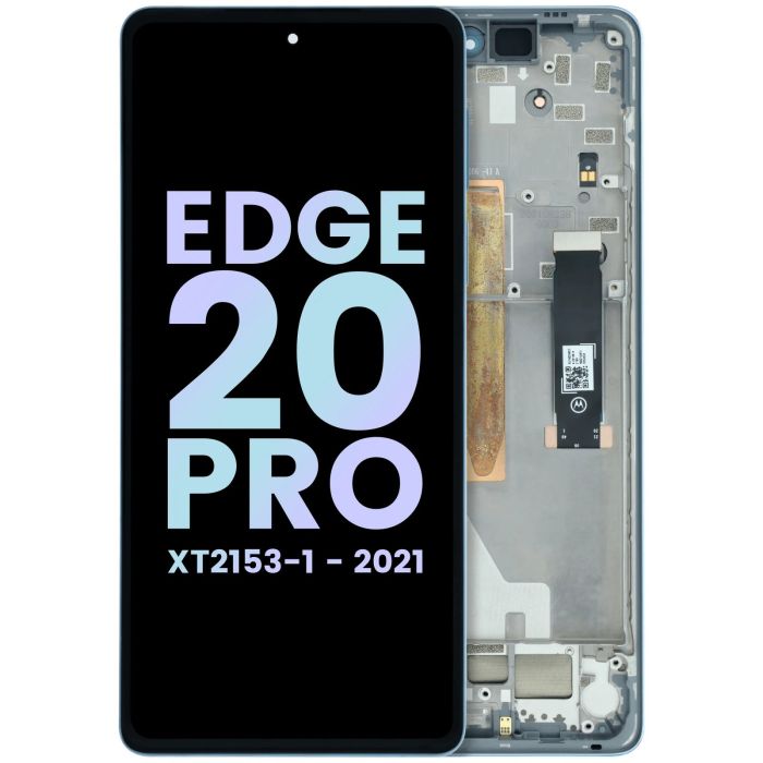 OLED Display mit Rahmen für Edge 20 Pro XT2153 (Original) (Weiß)
