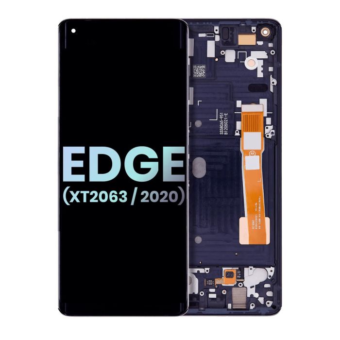 OLED Display mit Rahmen für Edge 5G (XT2063/ 2020) (Original) (Midnight Magenta)