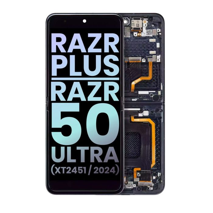 Innen OLED Display mit Rahmen für Razr Plus 2024/ Razr 50 Ultra (XT2451/ 2024)