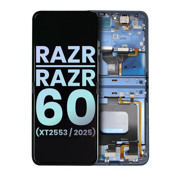 OLED Display mit Rahmen für Razr/ Razr 60 (Original) (Gibraltar Sea)
