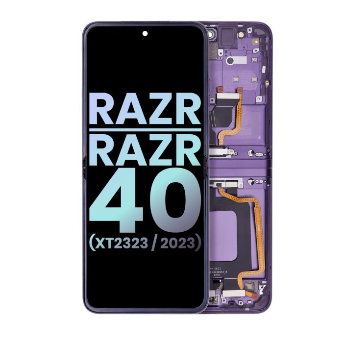 Haupt OLED Display mit Rahmen für Razr 2023/ Razr 40 (Original) (Grape Compote)
