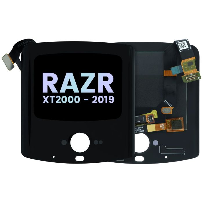 Außen OLED Display ohne Rahmen für Razr (XT2000/ 2019) (Original) (Noir Black)