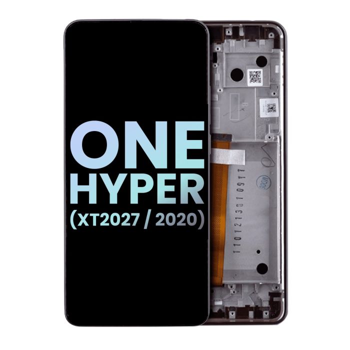 LCD Display mit Rahmen für One Hyper (XT2027/ 2020) (Original) (Fresh Orchid)