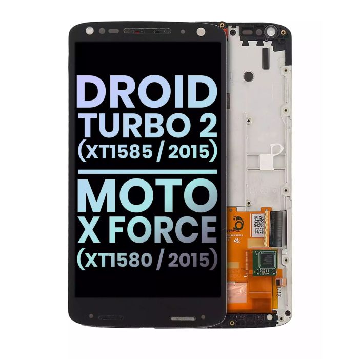 LCD Display mit Rahmen für Droid Turbo 2 (XT1585/ 2015)/ Moto X Force